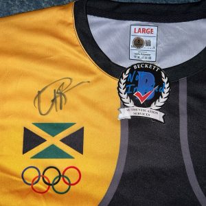 Usain Bolt Signed Puma Rio Olympics Jersey Jamaican Legend Superstar Beckett #3