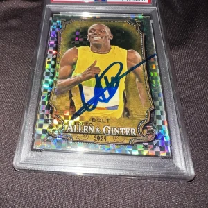 Usain Bolt Signed 2024 A&G Chrome X-Fractor Trading Card #208 PSA/DNA