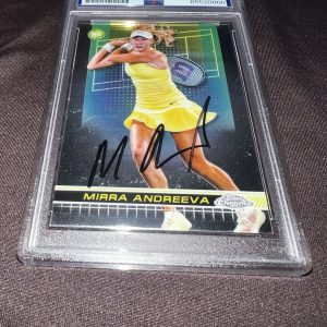 Mirra Andreeva Signed 2024 Topps Chrome Tennis Trading Card Rookie RC PSA/DNA #3