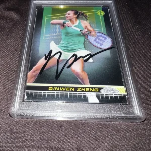Qinwen Zheng Signed 2024 Topps Chrome Tennis Trading Card Rookie 1st PSA/DNA