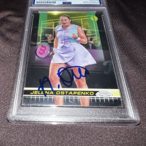Jelena Ostapenko Signed 2024 Topps Chrome Tennis Trading Card Rookie RC PSA/DNA