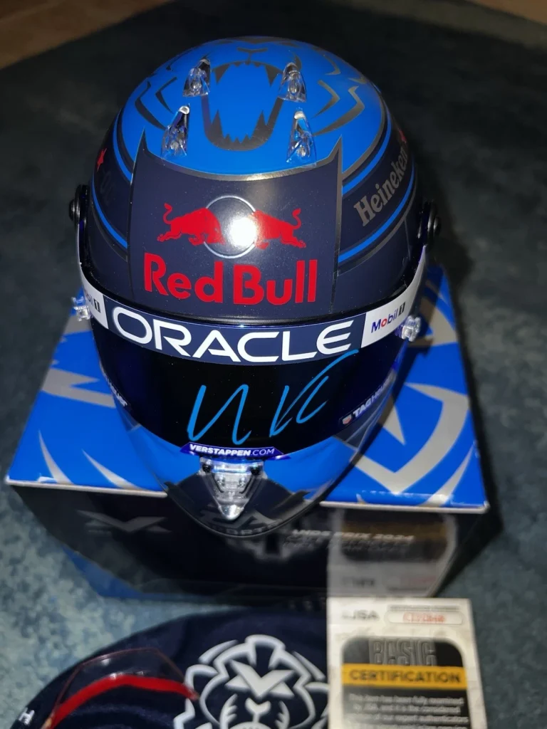 Max Verstappen Signed Official 2024 USA GP Mini Helmet Red Bull 1:2 JSA Auth