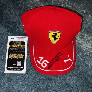 Charles Leclerc Signed Ferrari #16 Hat Cap Formula 1 Star JSA Auth