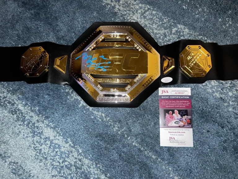 Khamzat Chimaev Signed UFC Replica Belt Middleweight Champ “Borz” JSA Auth
