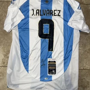 Julian Alvarez Signed Argentina 2022 World Cup Jersey Champs Legend JSA Auth
