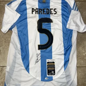 Leandro Paredes Signed Argentina 2022 World Cup Jersey Champs Legend JSA Auth