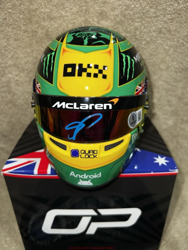 Oscar Piastri Signed Official 2025 Australia GP Mini Helmet 1:2 McLaren Beckett