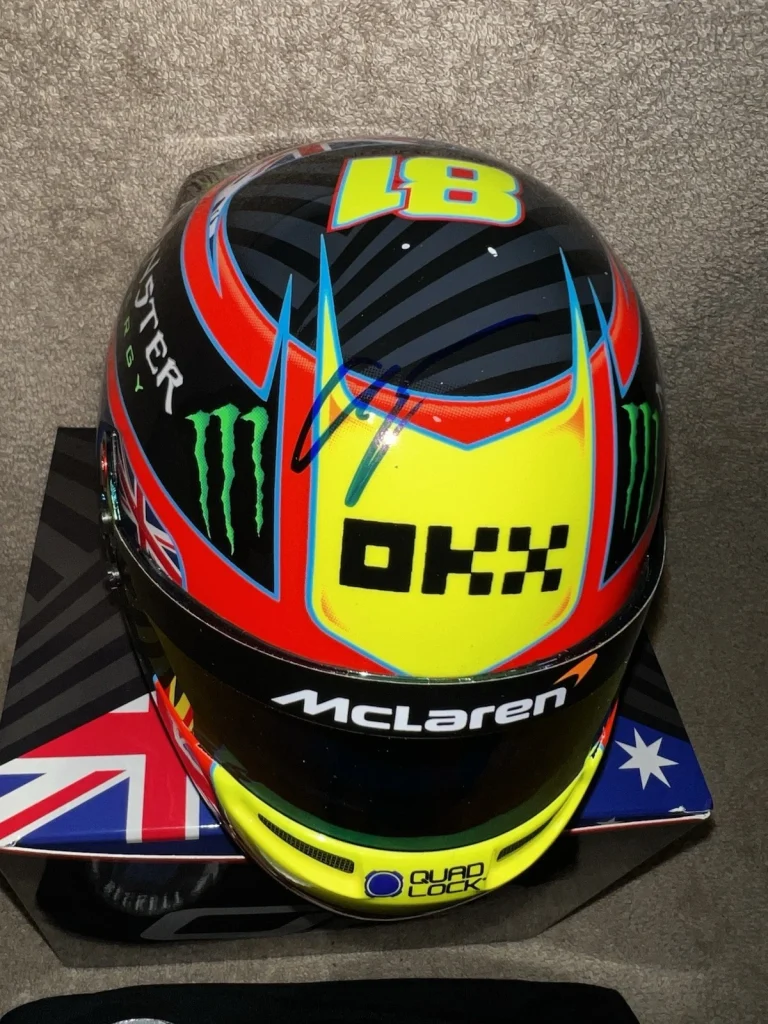 Oscar Piastri Signed Official 2025 Season Mini Helmet 1:2 McLaren Beckett