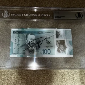Usain Bolt Signed Official Jamaican Currency 100 Dollars Olympic Legend BAS