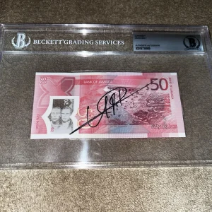 Usain Bolt Signed Official Jamaican Currency 50 Dollars Olympic Legend BAS #2