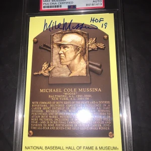 Mike Mussina Signed Official Baseball HOF Plaque Postcard PSA/DNA Slab #2