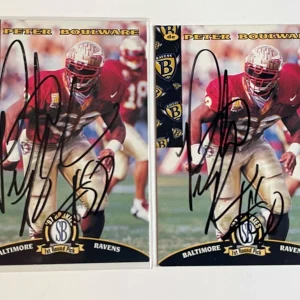 2X Peter Boulware SIGNED Autographed Florida State Seminols Ravens Rookie lot 2