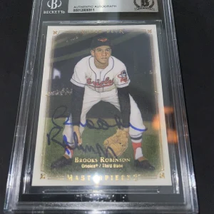 Brooks Robinson Signed 2008 UD Masterpieces Card Baltimore Orioles Beckett
