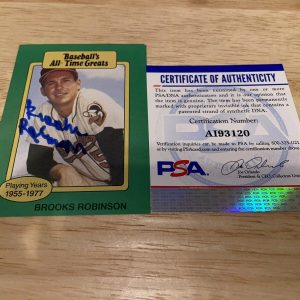 Brooks Robinson Signed Trading Card Baltimore Orioles HOF PSA/DNA #3