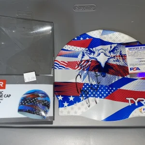 Ryan Lochte Signed Tyr American Flag Swimcap Olympic Gold Medalist PSA/DNA #2