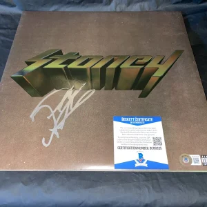 Post Malone Signed Stoney Vinyl Album Cover International Superstar Beckett