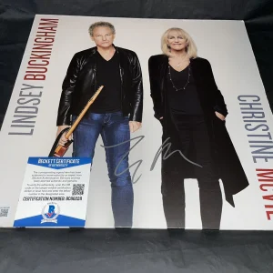 Lindsey Buckingham Signed Vinyl Album Cover Superstar Christine McVie Beckett