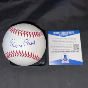 Ron Paul Signed Major League Baseball Texas Representative Beckett #2