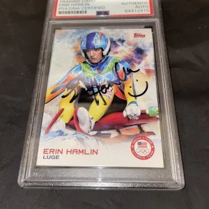 Erin Hamlin Signed Topps US Olympic Team Trading Card PSA/DNA Encap