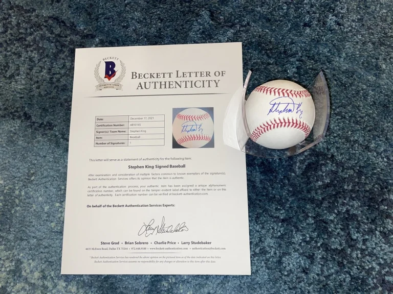 Stephen King Signed Major League Baseball World Famous Writer Beckett LOA