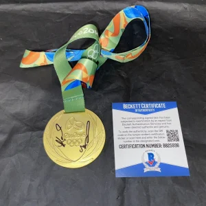 Kayla Harrison Signed Replica 2016 Rio Olympics Gold Medal Judo Beckett #3