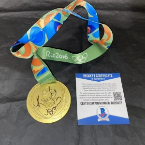 Kayla Harrison Signed Replica 2016 Rio Olympics Gold Medal Judo Beckett #4
