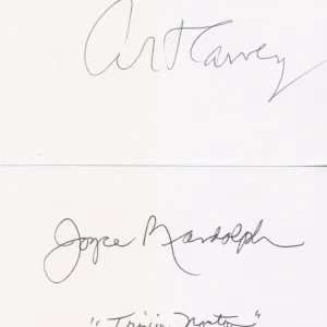 Art Carney & Joyce Randolph SIGNED Autographed Index Cards The Honeymooners