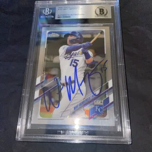 Whit Merrifield Signed 2021 Topps Chrome #107 Trading Card Beckett Encap