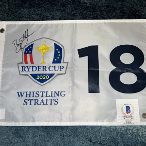 Bryson DeChambeau Signed Official 2020 Ryder Cup Flag Whistling Straits BAS #2