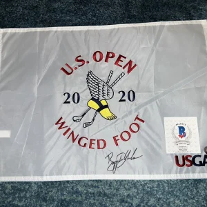 Bryson DeChambeau Signed Official 2020 US Open Flag Winged Foot Beckett #2