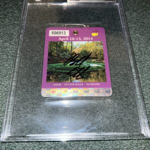 Bubba Watson Signed Official 2014 Masters Badge Ticket Winner Beckett Slab #2