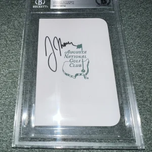 Justin Thomas Signed Masters Scorecard 2022 PGA Champion Auto Grade 10 Beckett