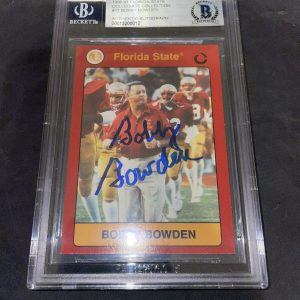 Bobby Bowden Signed 1990-1991 FSU Collegiate Collection Beckett Slab #4