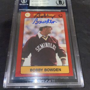Bobby Bowden Signed 1990-1991 FSU Collegiate Collection Beckett Slab