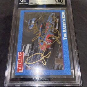 Richard Petty Signed 1991 Traks Promos NASCAR Beckett Slab