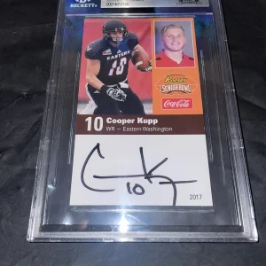 Cooper Kupp Signed 2017 Senior Bowl Card Rookie Card Rams Champ Beckett Slab #3
