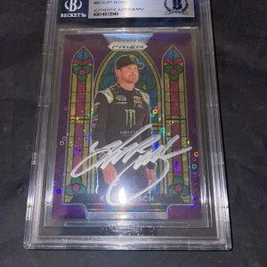 Kurt Busch Signed 2020 Panini Prizm Purple Disco NASCAR Beckett Slab #2