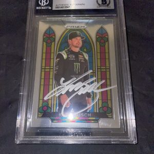 Kurt Busch Signed 2020 Panini Prizm NASCAR Beckett Slab