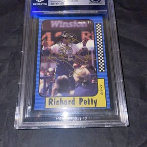 Richard Petty Signed 1991 Maxx #43 NASCAR Beckett Slab