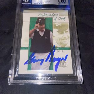 Gary Player Signed 2001 SP Authentic Card Beckett Slab