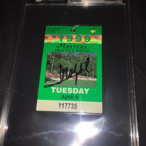 Jose Maria Olazabal Signed Official 1999 Masters Badge Practice Round Beckett