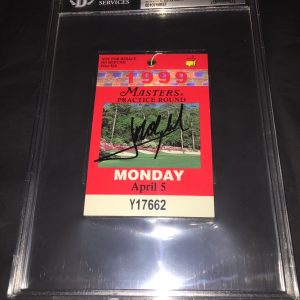 Jose Maria Olazabal Signed Official 1999 Masters Badge Practice Round Beckett #3