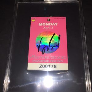 Vijay Singh Signed Official 2000 Masters Badge Practice Round Ticket Beckett