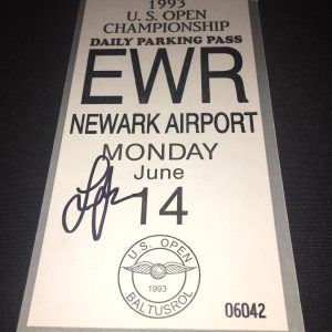 Lee Janzen Signed Official 1993 Official US Open Parking Pass Winner COA