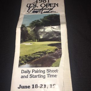 David Graham Signed Official 1981 Official US Open Pairing Sheet Winner COA