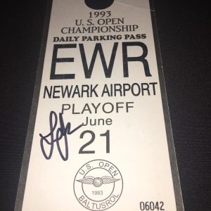 Lee Janzen Signed Official 1993 Official US Open Parking Pass Winner COA #3