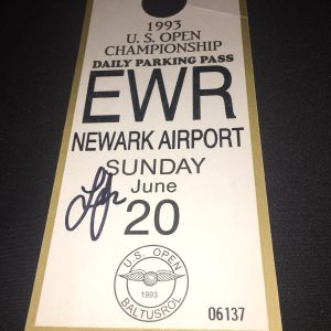 Lee Janzen Signed Official 1993 Official US Open Parking Pass Winner COA #4