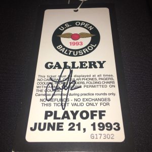 Lee Janzen Signed Official 1993 Official US Open Ticket Winner COA #5