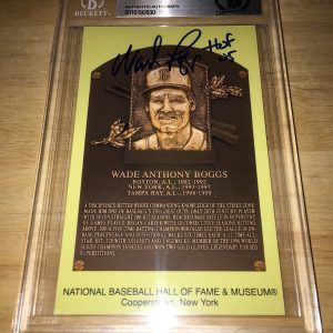 Wade Boggs Signed Official Baseball HOF Plaque Beckett Slab Yankees Rays