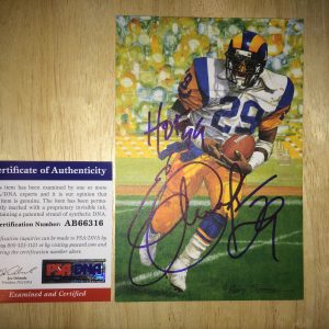 Eric Dickerson Signed Goal Line Art Card GLAC HOF 99 Los Angeles Rams PSA/DNA #2